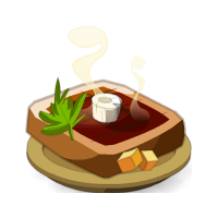 Cuadrado de carne cocinado